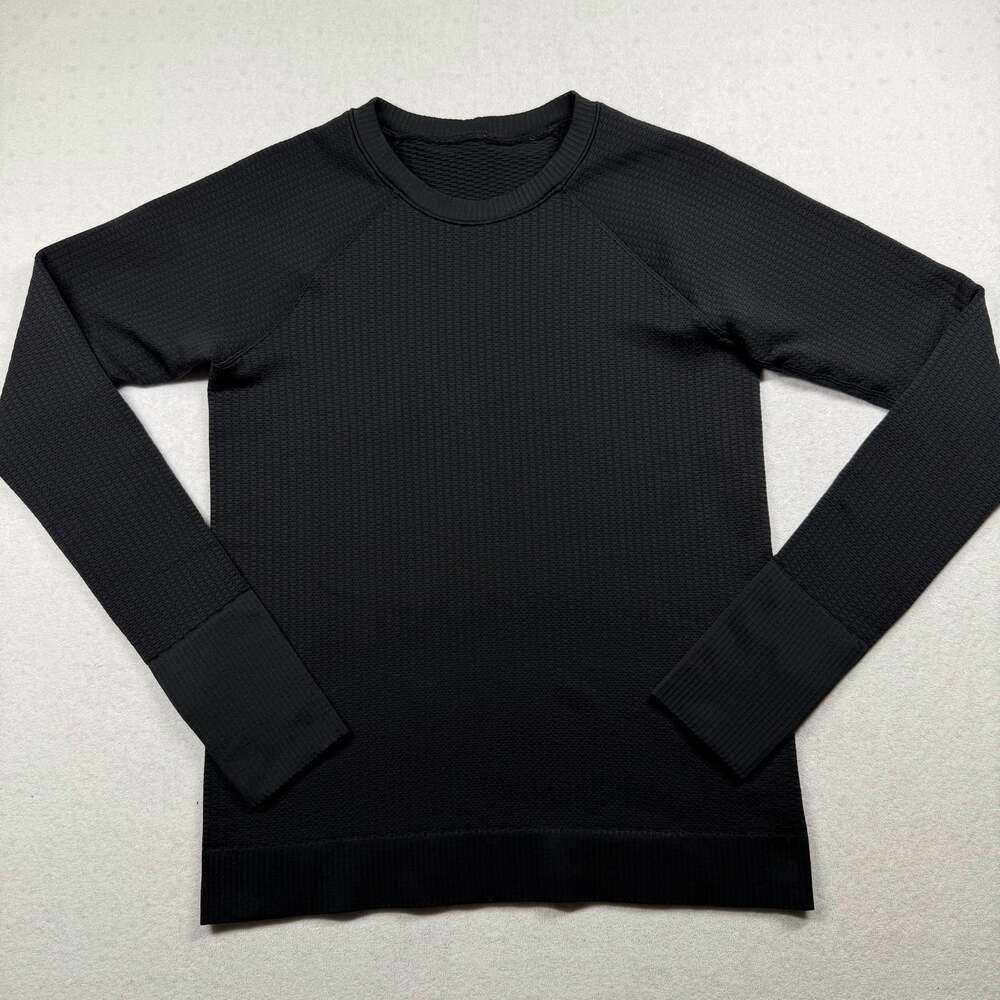 Lululemon Engineered Warmth Long Sleeve Crew Mens XS Black Thermal Knit Pullover